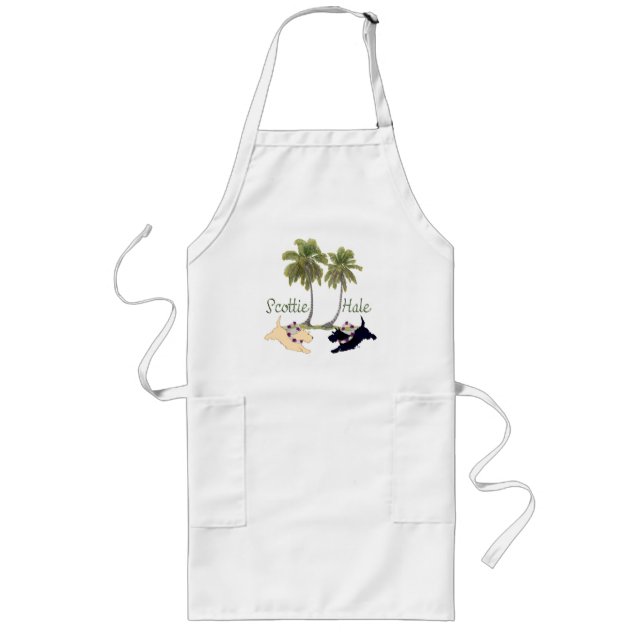 Scottish Terrier Hawaiian Design Long Apron (Front)