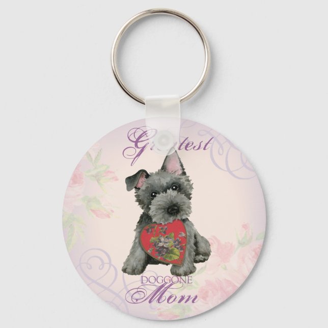 Scottish Terrier Heart Mum Keychain (Front)
