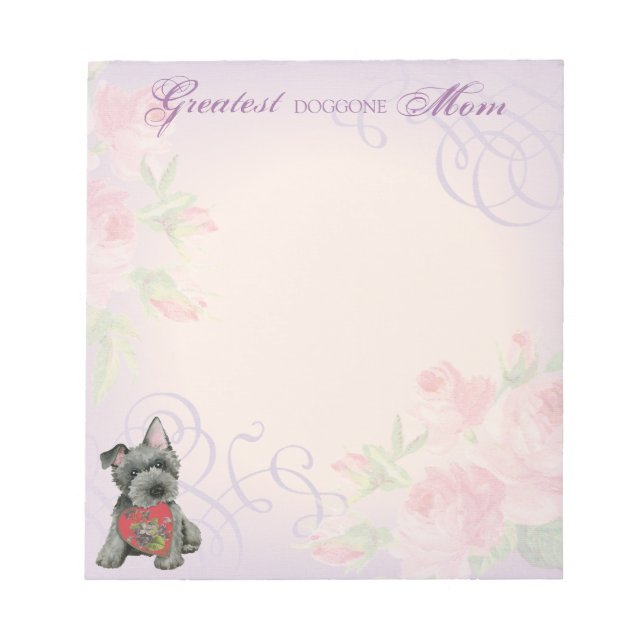 Scottish Terrier Heart Mum Notepad (Front)