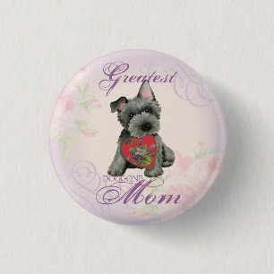 Scottish Terrier Heart Mum Pinback Button