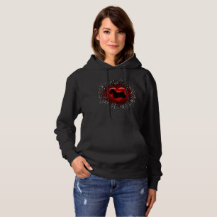Scottish Terrier, heart, silhouette, snow, red Hoodie