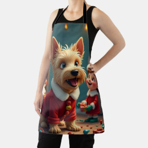 Scottish Terrier Helping Santa’s Elves Christmas Apron
