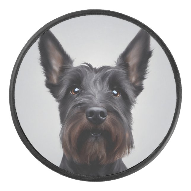 Scottish Terrier Hockey Puck (Front)
