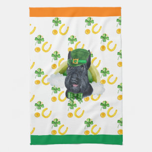 Scottish Terrier Holiday Home Decor St Patrick Day Tea Towel