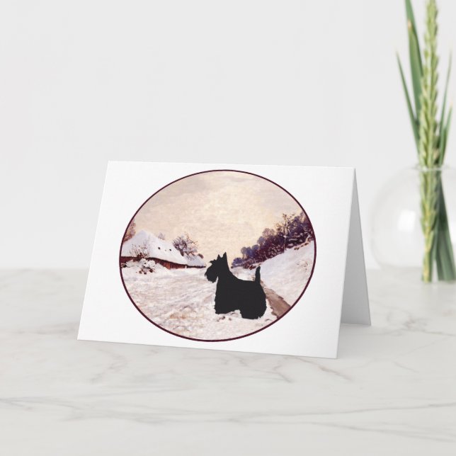 Scottish Terrier Homeward Bound Holiday Card (Front)