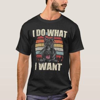 Scottish Terrier I Do What I Want  Dog Vintage Ret T-Shirt