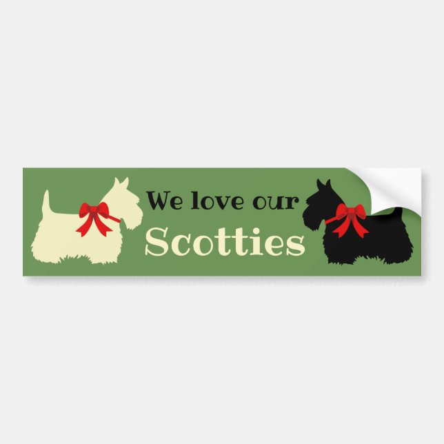 Scottish Terrier, I love my Scotties/wheaten/black Bumper Sticker (Front)