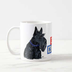 Scottish Terrier in a Blue Collar Coffee Mug