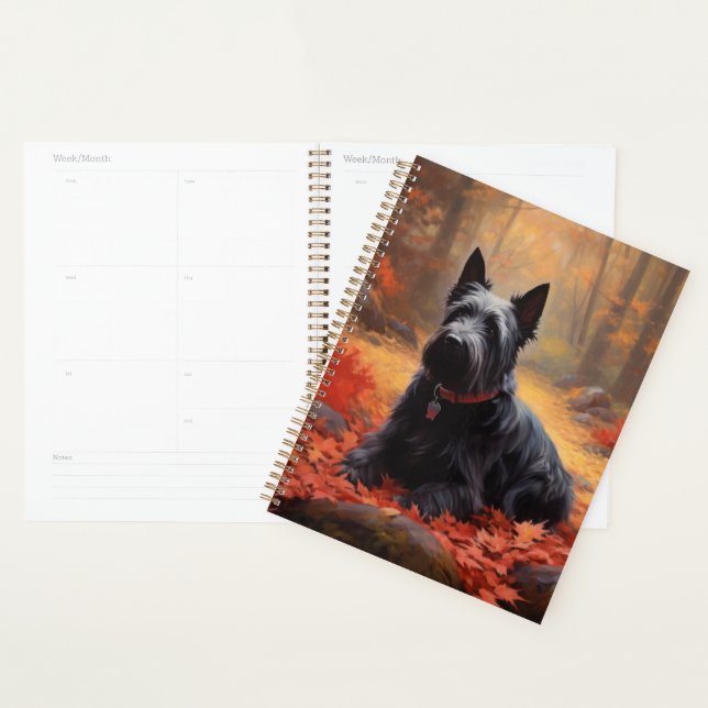 Scottish Terrier in Autumn Leaves Fall Inspire  Planner (Display)