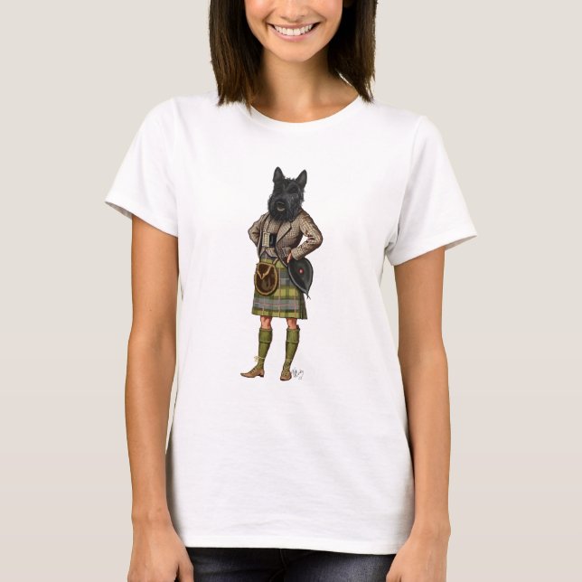 Scottish Terrier in Kilt T-Shirt (Front)