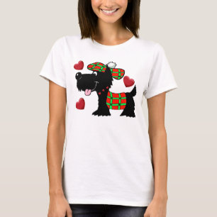Scottish Terrier In Plaid Hat T-Shirt