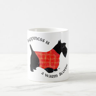 Scottish Terrier in Red Plaid Sweater Coffee Mug