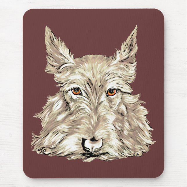 Scottish Terrier in Wheaten Mouse Mat (Front)