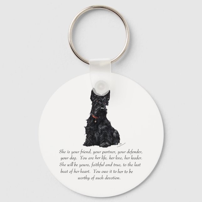 Scottish Terrier Keepsake - FEMALE Key Ring (Front)