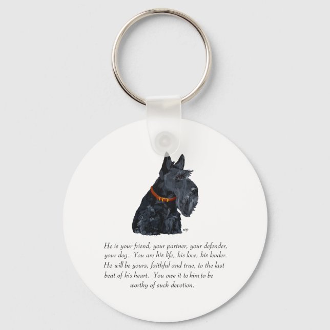 Scottish Terrier Keepsake Key Ring (Front)