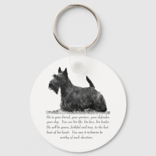 Scottish Terrier Keepsake - MALE Dog Key Ring