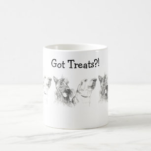 Scottish Terrier Labrador ink Drawing Got Treats Coffee Mug