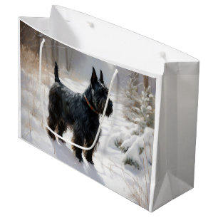 Scottish Terrier Let It Snow Christmas Large Gift Bag