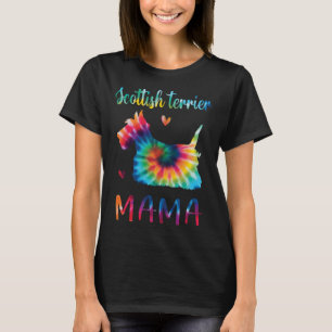 Scottish Terrier Mama Tie Dye Dog Mom Mothers Day T-Shirt