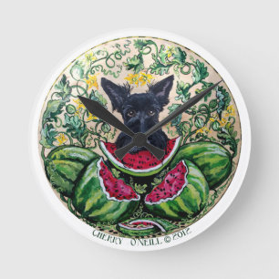 Scottish Terrier Melon Clock