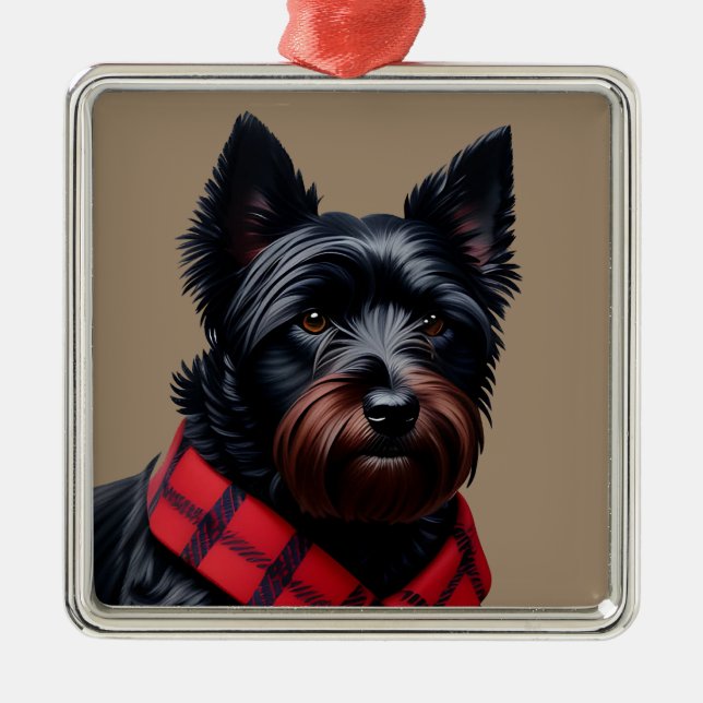 Scottish Terrier Metal Tree Decoration (Front)