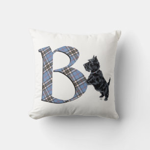 Scottish Terrier Monogram B Pillow
