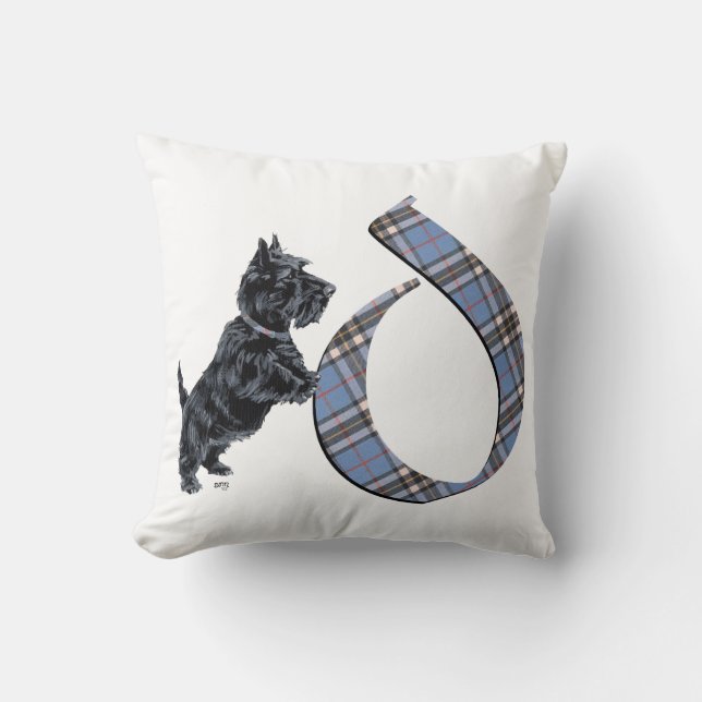 Scottish Terrier Monogram D Pillow (Front)