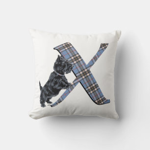 Scottish Terrier Monogram X Pillow