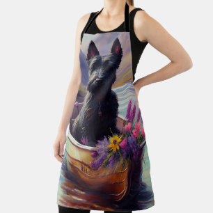 Scottish Terrier on a Paddle: A Scenic Adventure Apron