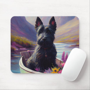 Scottish Terrier on a Paddle: A Scenic Adventure Mouse Mat