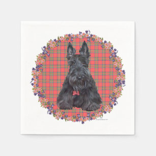 Scottish Terrier on Tartan Napkin