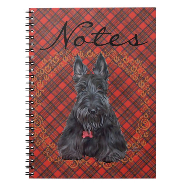 Scottish Terrier on Tartan Notebook (Front)