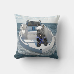 Scottish Terrier on the Boat Cushion