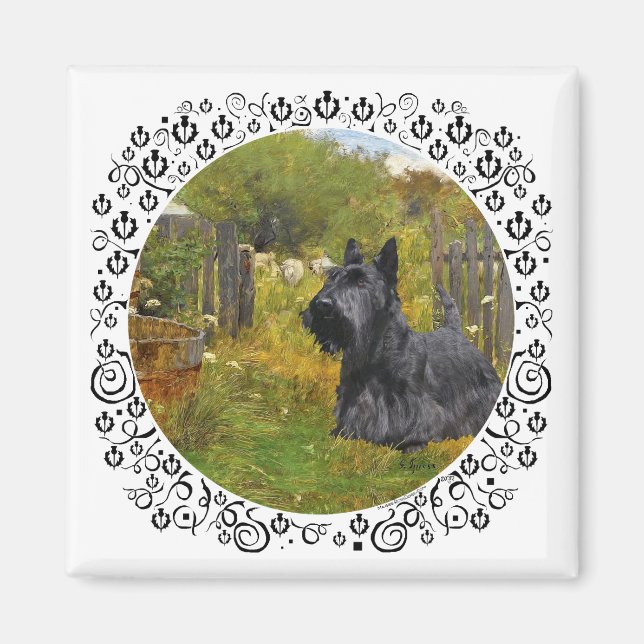 Scottish Terrier on the Farm Magnet (Front)