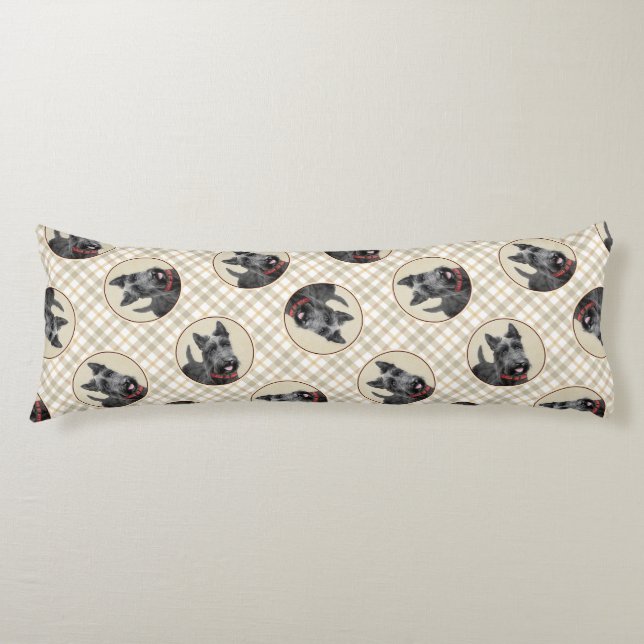 Scottish Terrier Painting Black Original Dog Art Body Cushion (Front)