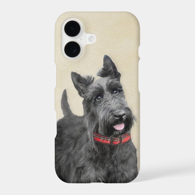 Scottish Terrier Painting - Cute Original Dog Art iPhone Case (Back)
