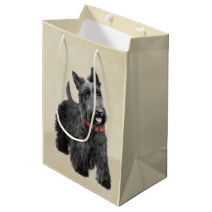 Scottish Terrier Painting - Cute Original Dog Art Medium Gift Bag