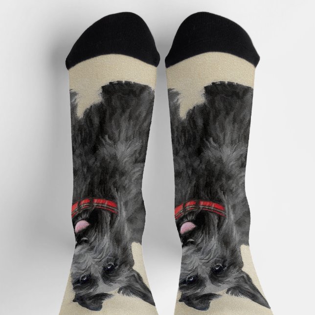 Scottish Terrier Painting - Cute Original Dog Art Socks (Top)