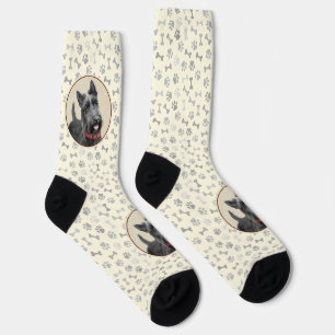 Scottish Terrier Painting - Cute Original Dog Art Socks