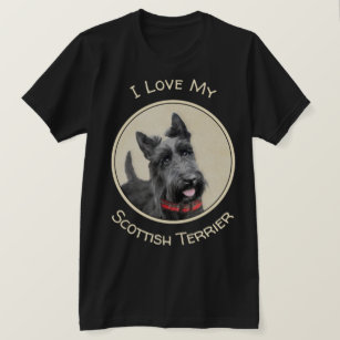 Scottish Terrier Painting - Cute Original Dog Art T-Shirt