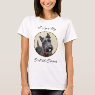 Scottish Terrier Painting - Cute Original Dog Art T-Shirt