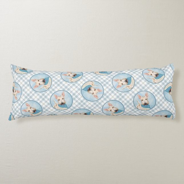 Scottish Terrier Painting Wheaten Original Dog Art Body Cushion (Front)