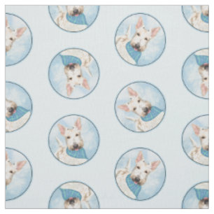 Scottish Terrier Painting Wheaten Original Dog Art Fabric