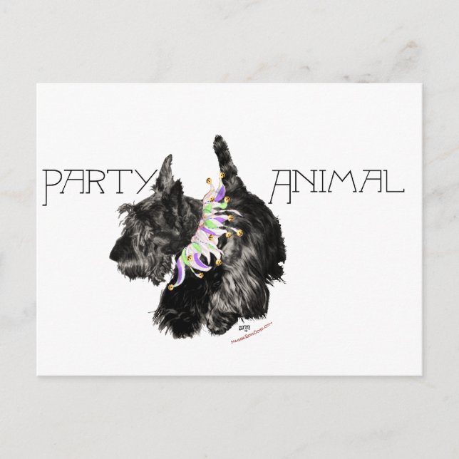 Scottish Terrier Party Animal Invitation Postcard (Front)