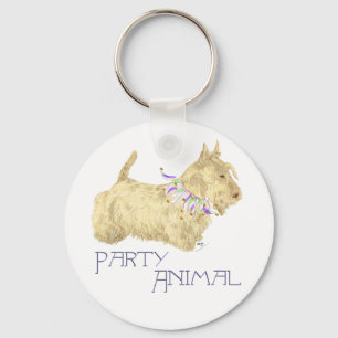 Scottish Terrier Party Animal Key Ring