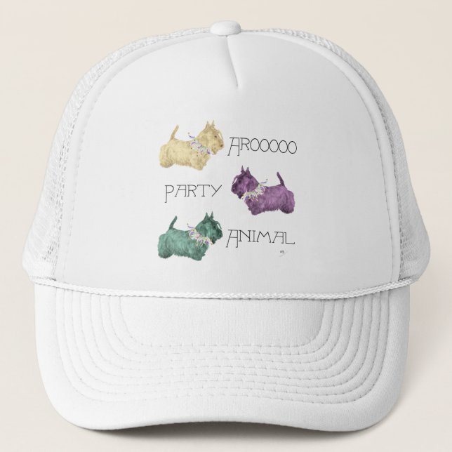 Scottish Terrier Party Animal Trucker Hat (Front)