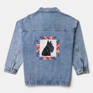 Scottish Terrier Patriotic US Flag Denim Jacket
