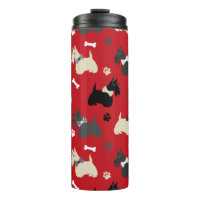 Scottish Terrier Paws and Bones Red