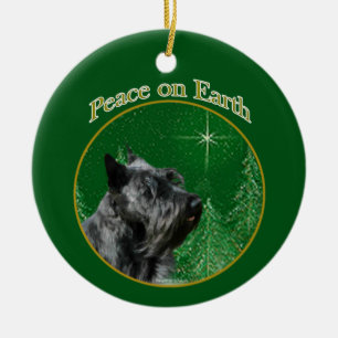 Scottish Terrier Peace Ceramic Tree Decoration