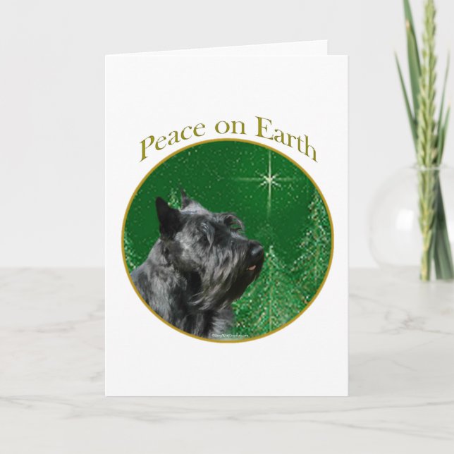 Scottish Terrier Peace Holiday Card (Front)